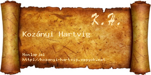 Kozányi Hartvig névjegykártya